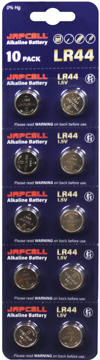 Japcell Alkaline LR44 batterier - 10 stycken