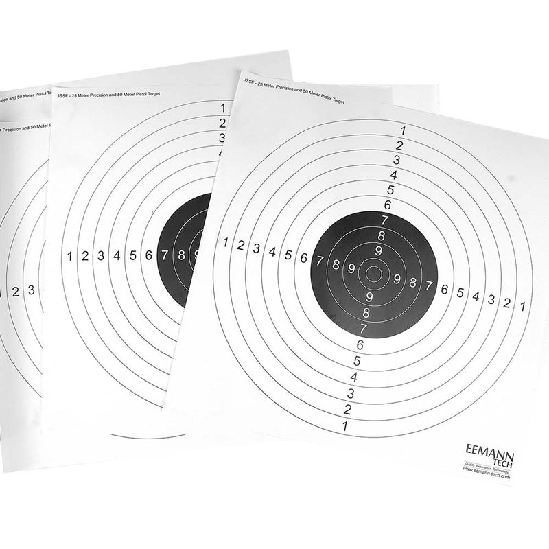 ISSF 25M Presisjon & 50M Pistol Skive 0.5M, 100 stk