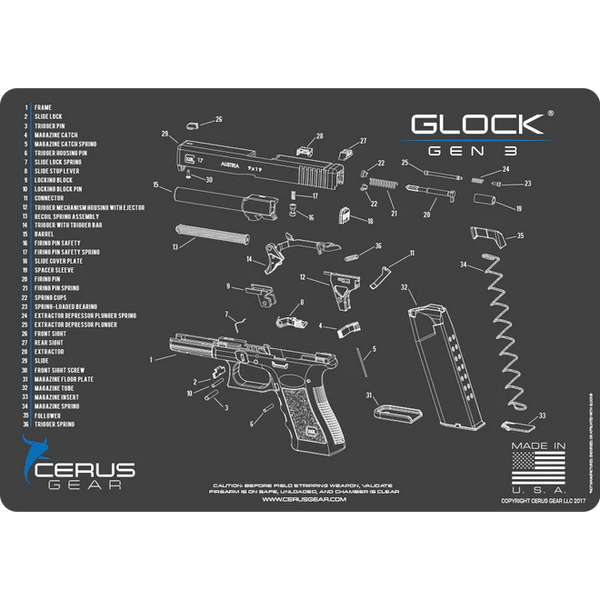 ProMat - GLOCK® Gen3 Schematic Handgun Mat