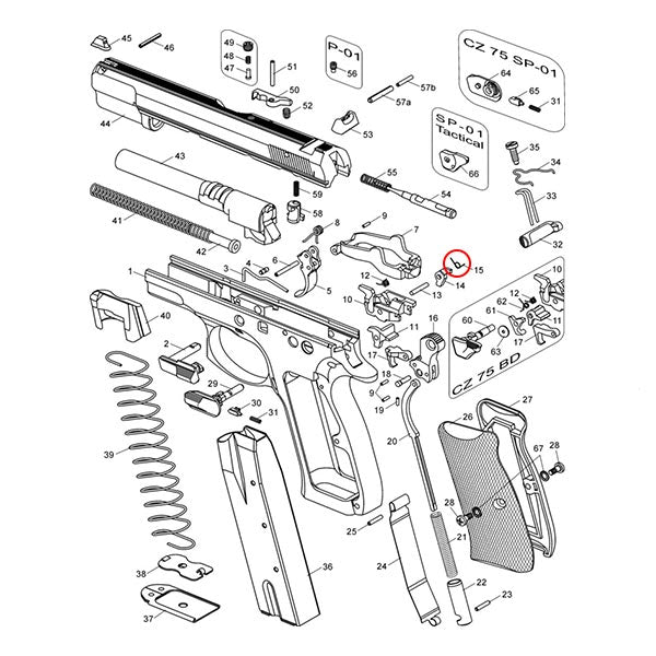 CZ 75 Firing Pin Block Lever Spring - CZ