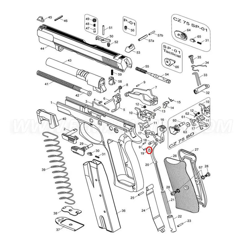 CZ 75 Hammer Pin Retaining Peg - CZ