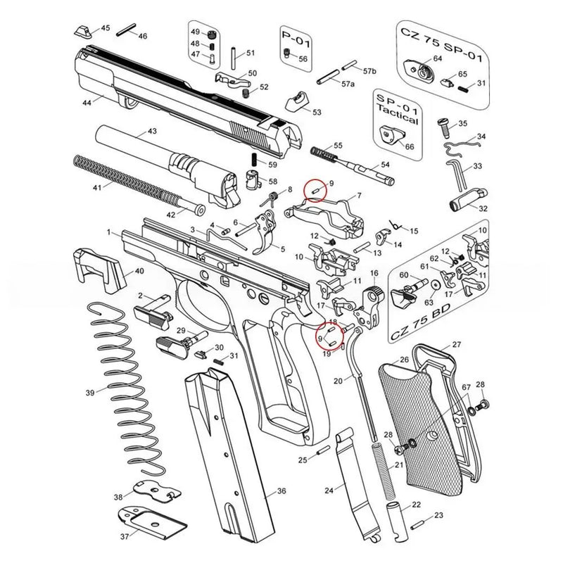 CZ 75 Trigger And Hammer Pin