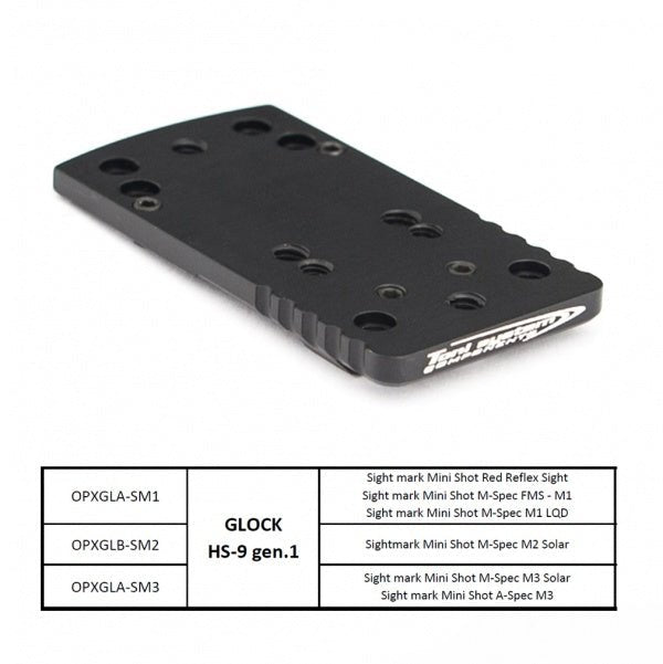 Dovetail Base Plate for Sightmark Red Dots, Glock - Toni System