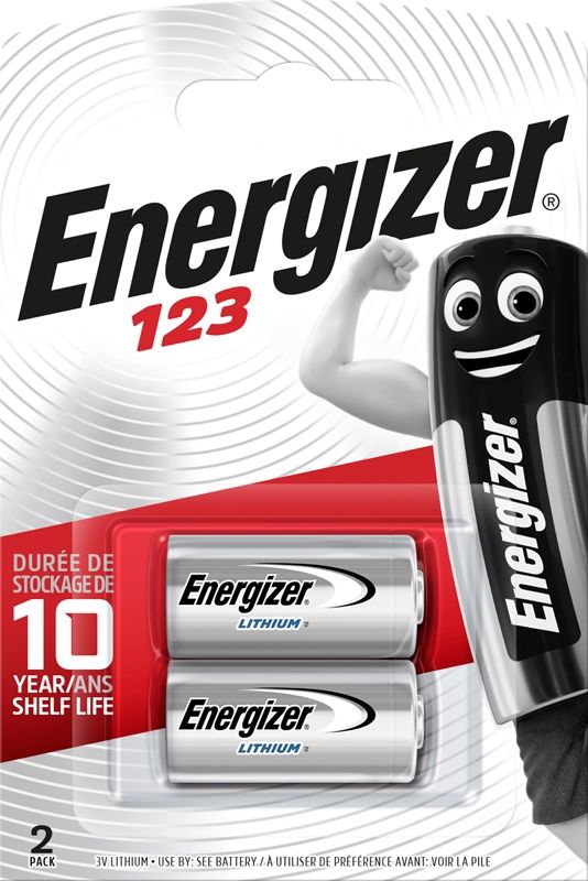 Energizer Lithium CR123 Batterier - 2 stycken