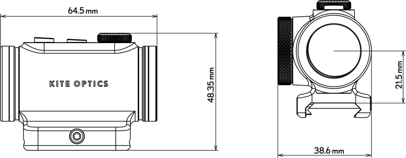 Kite Optics - BT1 w/Weaver Mount Kit - Kite Optics