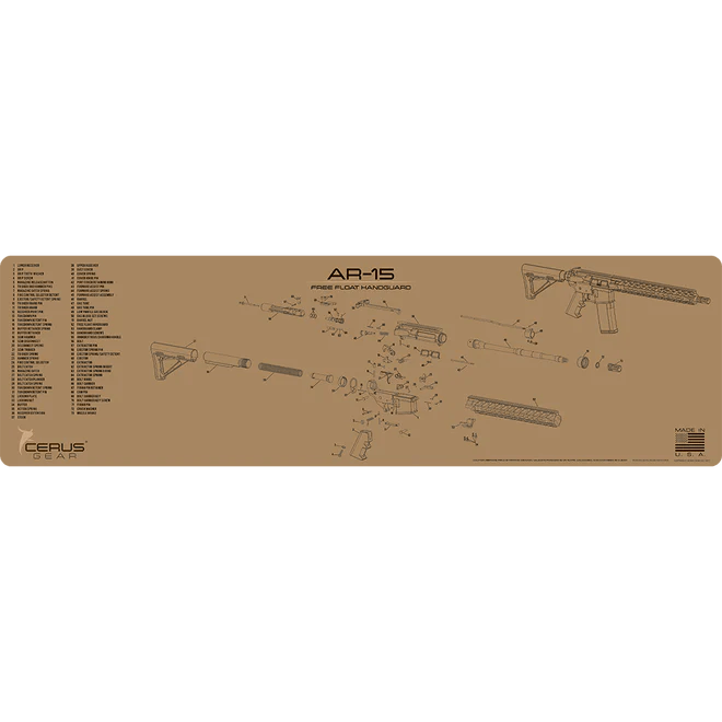 ProMat - AR - 15 Free Float Handguard Schematic Magnum Gun Mat - Cerus Gear