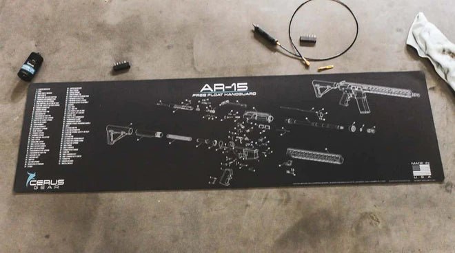 ProMat - AR - 15 Free Float Handguard Schematic Magnum Gun Mat - Cerus Gear