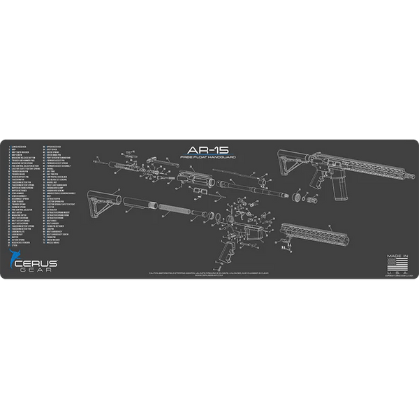 ProMat - AR - 15 Free Float Handguard Schematic Rifle Mat - Cerus Gear