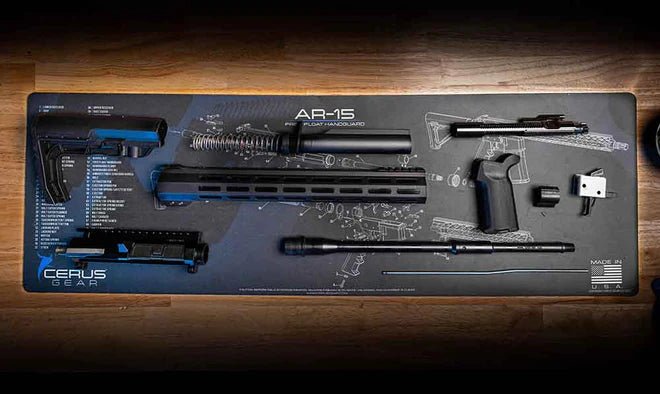 ProMat - AR - 15 Free Float Handguard Schematic Rifle Mat - Cerus Gear