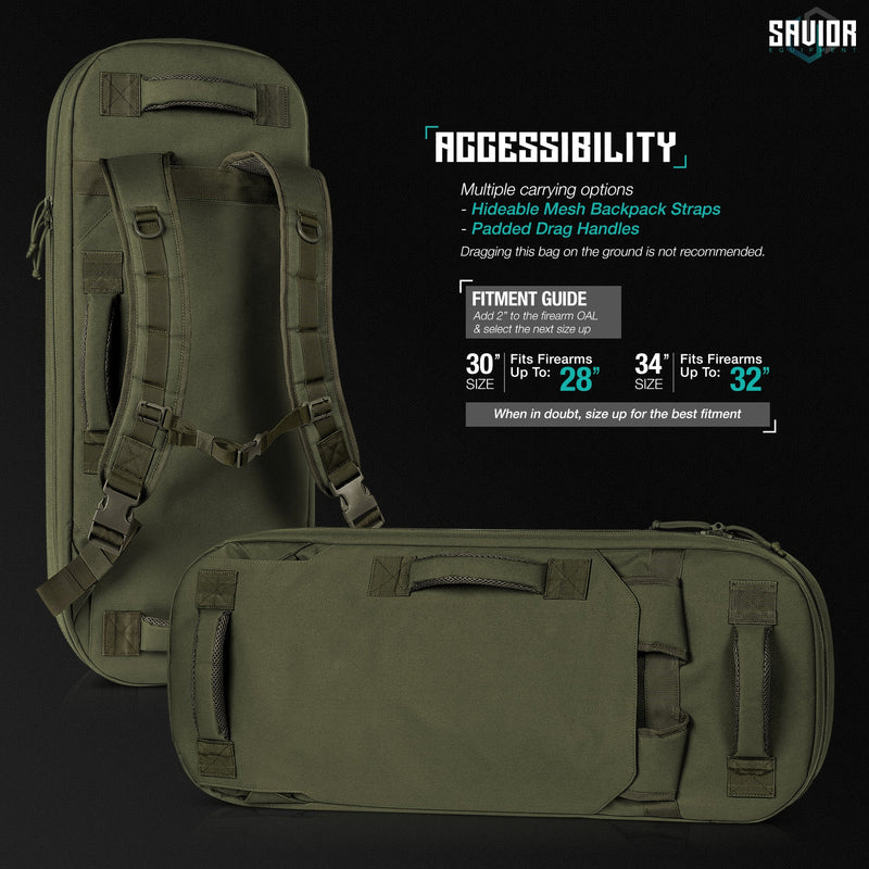 Savior Specialist Covert Single Rifle Case - 30"/34"/38"