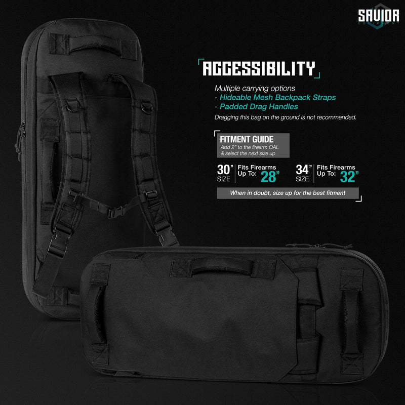 Savior Specialist Covert Single Rifle Case - 30"/34"/38" - Savior