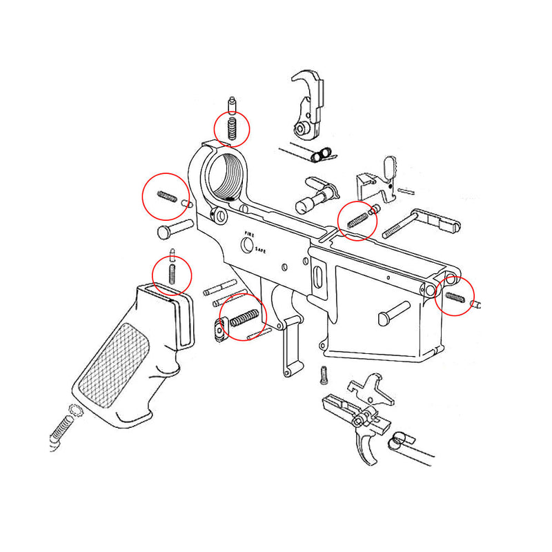 Small Springs Set for AR - 15 - Eemann Tech