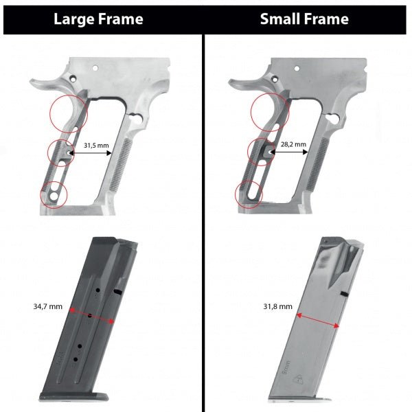 X3D Long Grips, Small Frame Tanfoglio - Toni System