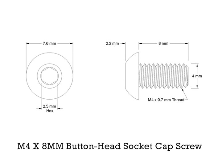 M4 X 8MM Button-Head Socket Cap Screw (Used for Shield RMS Sight)