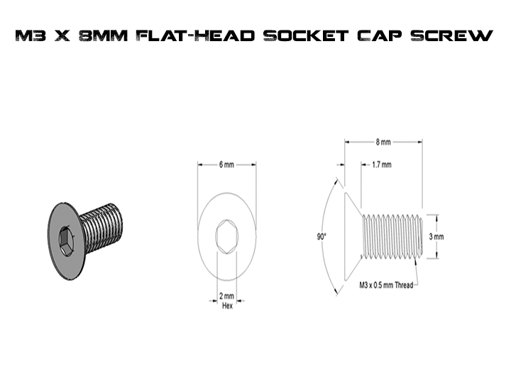 M3 X 8MM Flat - Head Torx Head (Fits Burris FastFire 2 or 3 and Vortex Viper) - OuterImpact