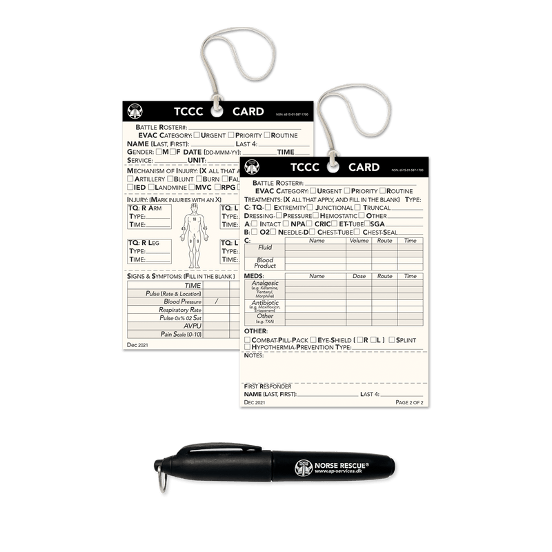 TCCC Card & Pen Kit - Norse Rescue