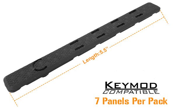 UTG® Low Profile Keymod Rail Panel Covers, 5.5" Black, 7/Pack - Leapers, Inc.