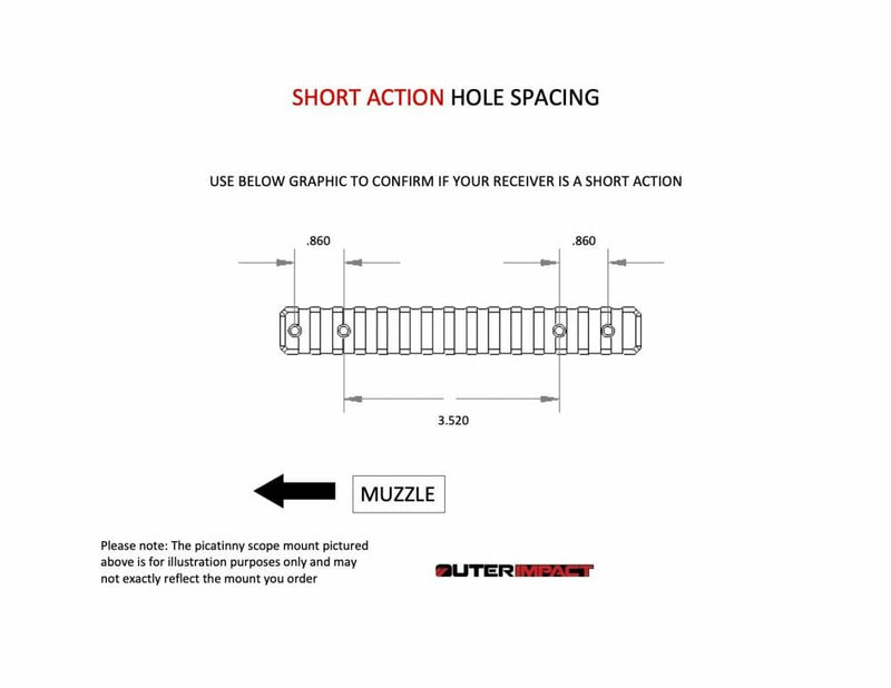 Winchester XPR Rifle Short Action Picatinny Rail - OuterImpact